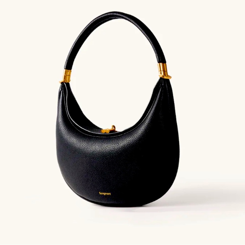 Songmont Luna Bag - Black Pebbled Leather Like New 🖤💛